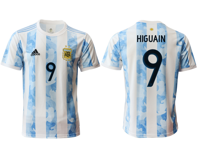 Men 2020-2021 Season National team Argentina home aaa version white #9 Soccer Jersey